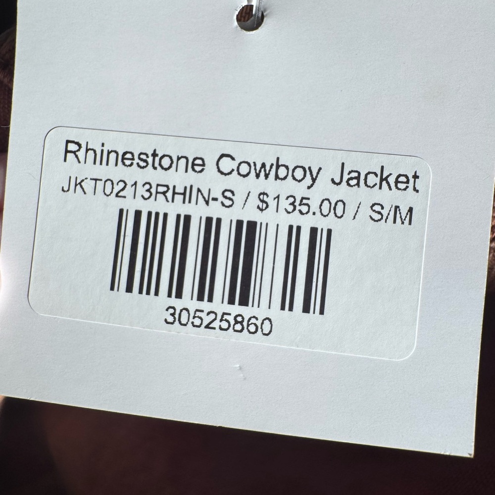 ***RARE FIND*****. Rodeo Quincy Studded Tan Jean Jacket S/M - Picture 4 of 5